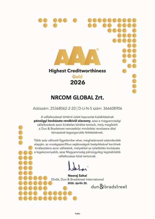 Highes Creditworthiness tanusítvány 2025